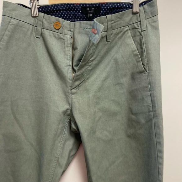 Ted Baker flat front green chinos men’s size 28 - Picture 1 of 11